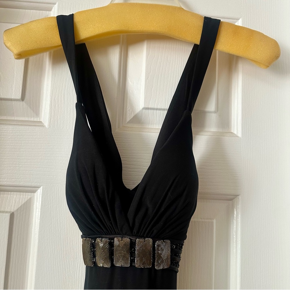 La Femme Black Dress with Silver Details